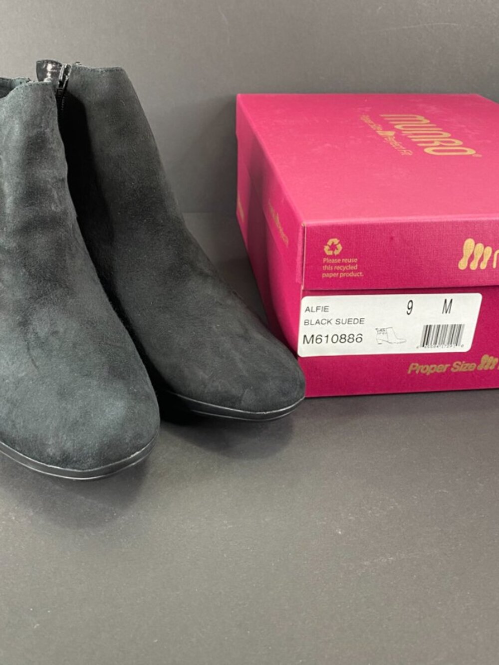 Munro | Women’s Shoes Alfie Black Suede Boots 9